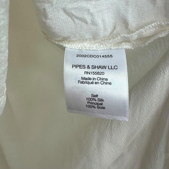 Veronica Beard Carmine Off-White Silk Button Front Ruched Sleeves Blouse Size 4 - Picture 10 of 10